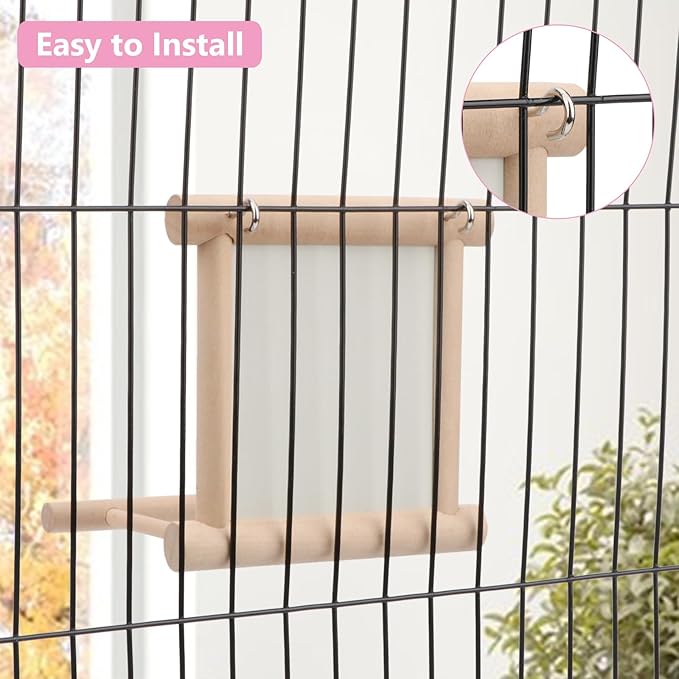 Wontee Bird Mirror Bird Toys for Budgies Parakeets Cockatiels Lovebirds Conures - Image 7