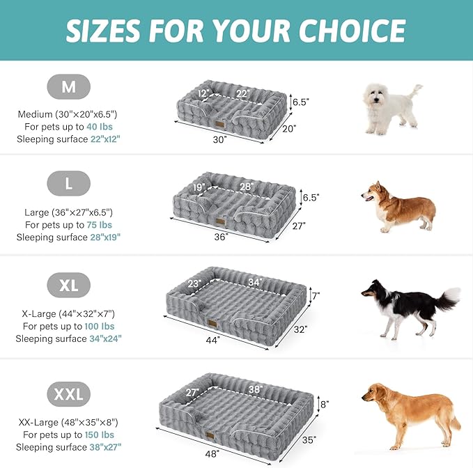 Orthopedic Dog Bed for Medium Small Size Dog, Soft and Warm Faux Fur Sofa for - Image 2