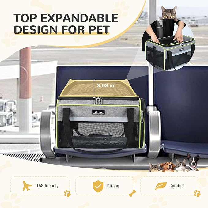 Lekereise Top-Expandable Pet Carrier 17x11x9.5 Inch Alaska Hawaiian Airline - Image 5