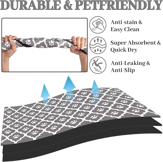 Dog Food Mat 16X24 Inch Pet Feeding Absorbent Mats - Image 2