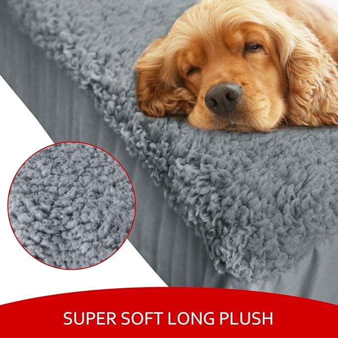 Dog Bed Covers Soft Plush Replacement Washable, Waterproof Pet Mattress Bed - Image 2