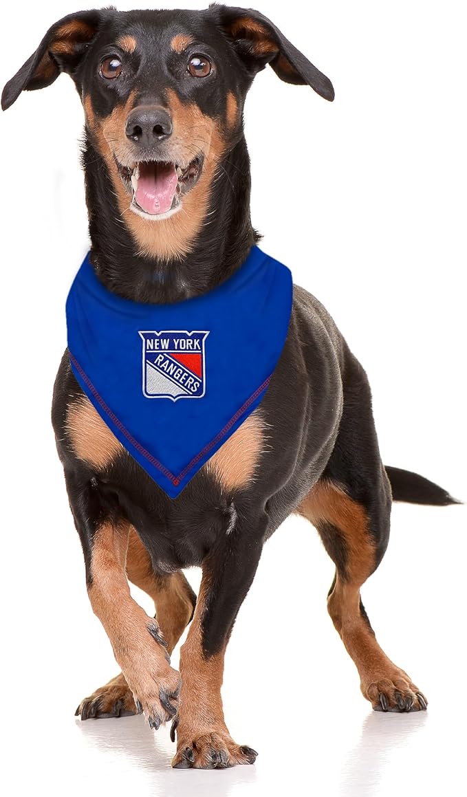 Pets First NHL New York Rangers TIE Bandana, Size Large/X-Large. Dog Bandana - Image 2