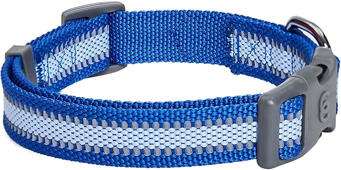Blueberry Pet Small Dog Collar in Reflective Navy Blue | Adjustable Nylon Strap - Image 2