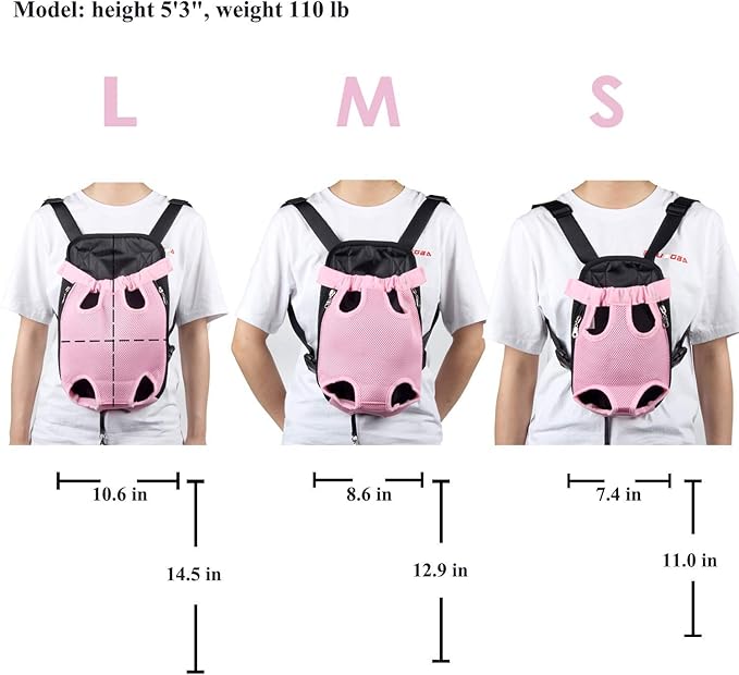 Dog Carrier Pink Legs Out Front Pet Carrier Backpack Comfortable Puppy Bag - Image 4
