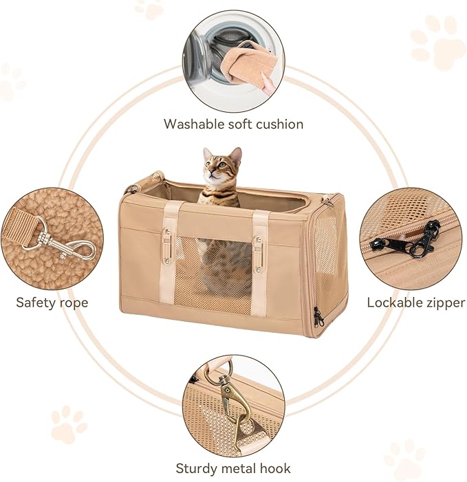 Petsfit 19x12x12 Pet Carrier for Large Cats, Soft-Sided Small Dog Travel Carrier - Image 6