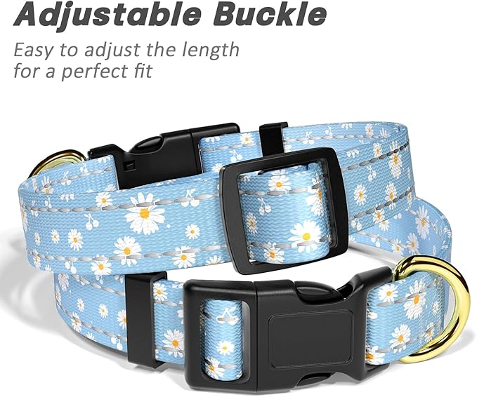 Reflective Dog Collar for Extra Small Dogs, Cute Daisy Theme Adjustable - Image 6