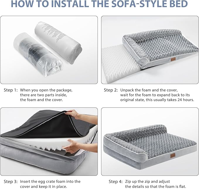 BFPETHOME Orthopedic Dog Beds for Extra Large Dogs, Waterproof Sofa XXL Pet Bed - Image 5