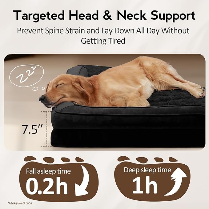 Large Orthopedic Dog Bed with Sides XXL Dog Beds with Removable Washable Cover - Image 3