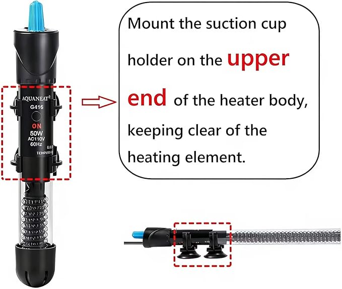 AQUANEAT Aquarium Heater, 100W Fish Tank Heater, Adjustable Submersible Water - Image 3