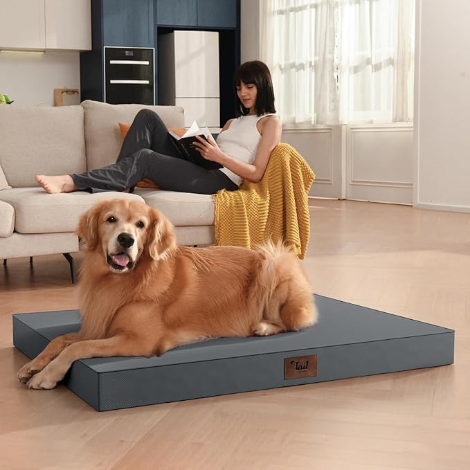 Outdoor Large Washable Dog Bed, Orthopedic Egg Crate Foam Dog Crate Mat - Image 5