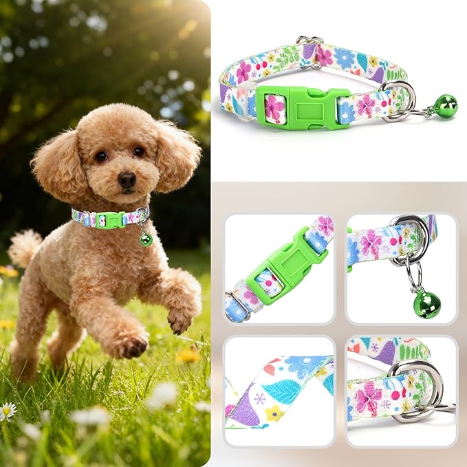 Small Dog Collar with Bell，Nylon - Image 2
