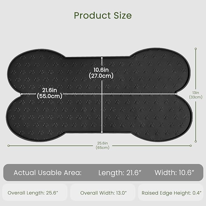 Dog Food Mat Anti-Slip Silicone Dog Bowl Mat Thicker Pet Placemat Waterproof - Image 2