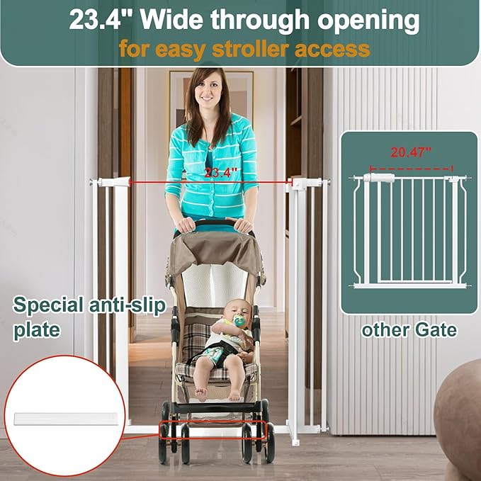 40.55" Tall, 34.05-45.86 Inch Wide, 1.37" Ultra Narrow Spacing Dog Pet Baby - Image 3