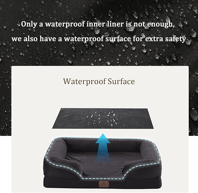 Bedfolks Orthopedic Dog Bed XXL, Waterproof Dog Sofa Bed - Image 3