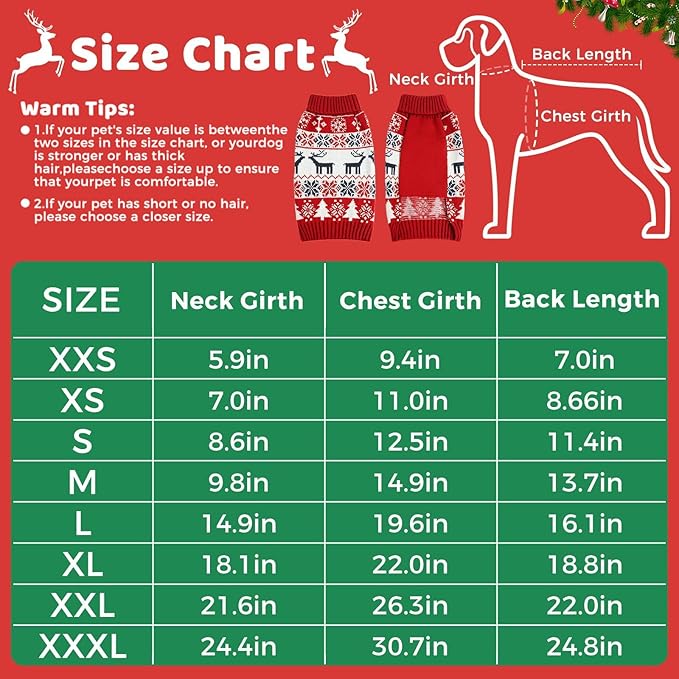 Dog Christmas Sweater, Soft Warm Pet Clothes Coat - Image 5