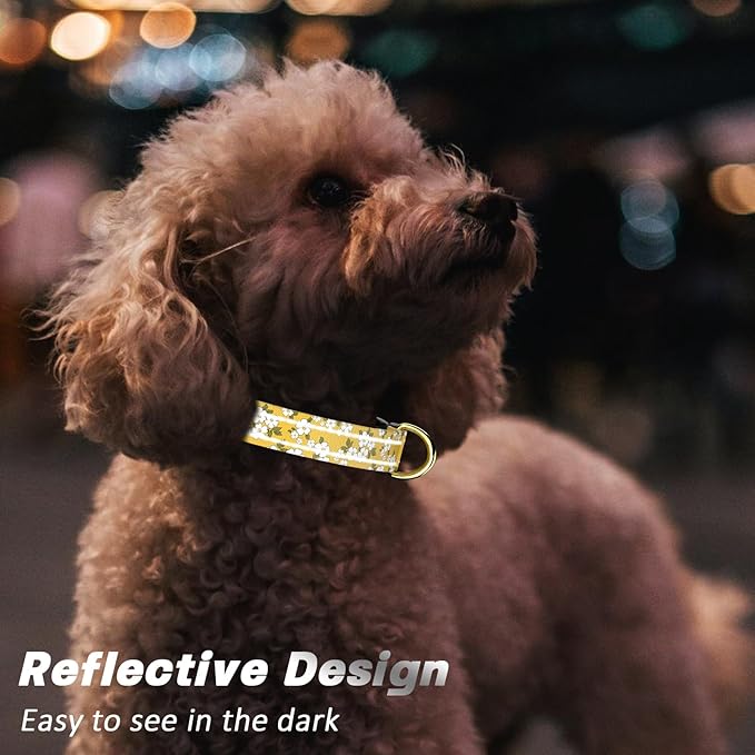 Reflective Dog Collar for Extra Small Dogs, Cute Flower Theme Adjustable - Image 3