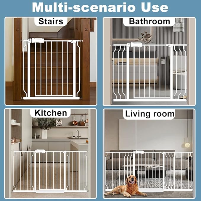 Safety Baby Gates for Doorway Stairs 43.5-48 Inch Extra Wide Child Gate for Kid - Image 7