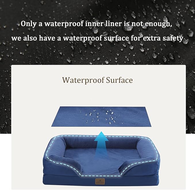 Bedfolks Orthopedic Dog Bed, Big Waterproof Dog Sofa Bed - Image 3