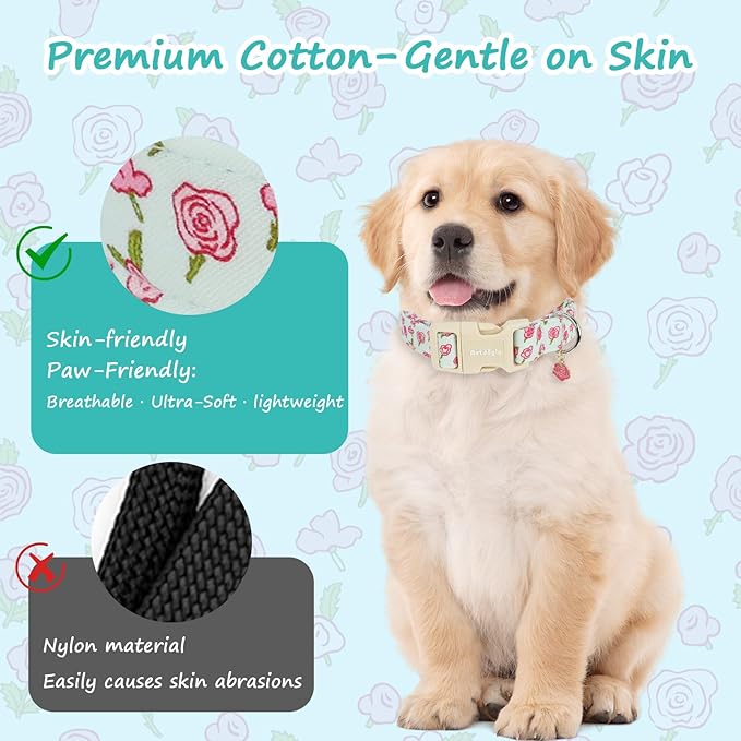 Dog Collar for Extra Small Dogs, Spring &Summer Theme Blue Small Dog Collars - Image 3