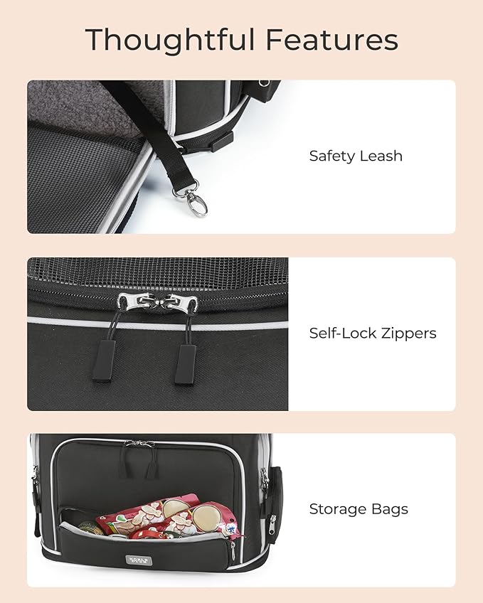 Expandable Pet Carrier: NOBLE DUCK Soft-Sided Cat Dog Carrier 17x11.8X Inches - Image 5