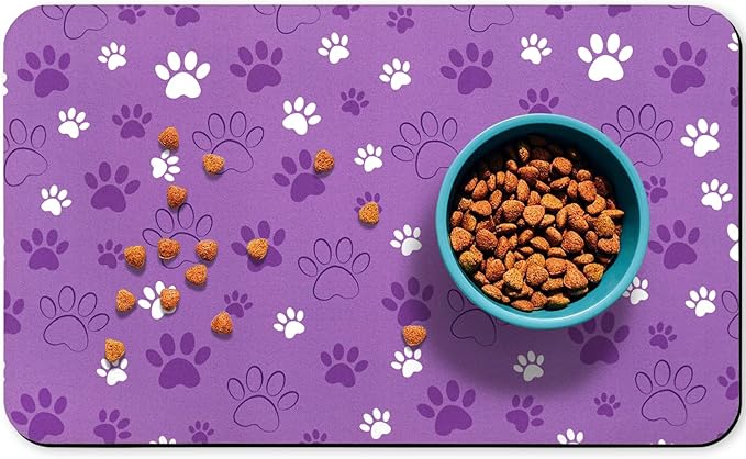 Dog Food Mat, Absorbent Water Bowl Mats Cat Pet Feeding Placemats 12 * 20 inch by Zoeeya