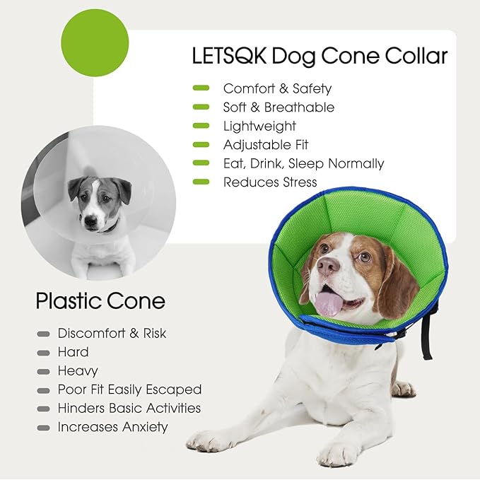 Dog Cone Collar After Surgery for Medium Dogs, Adjustable Soft Recovery Cone - Image 7