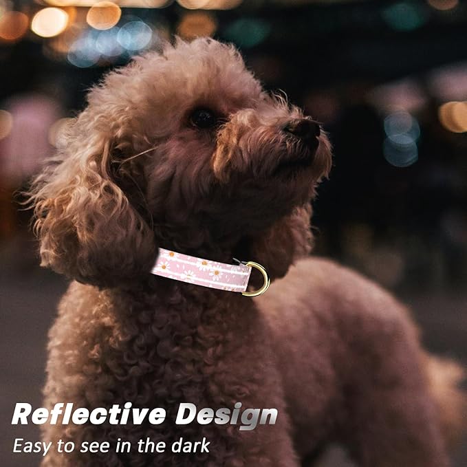 Reflective Dog Collar for Large Dogs, Cute Daisy Theme Adjustable Heavy-Duty - Image 3