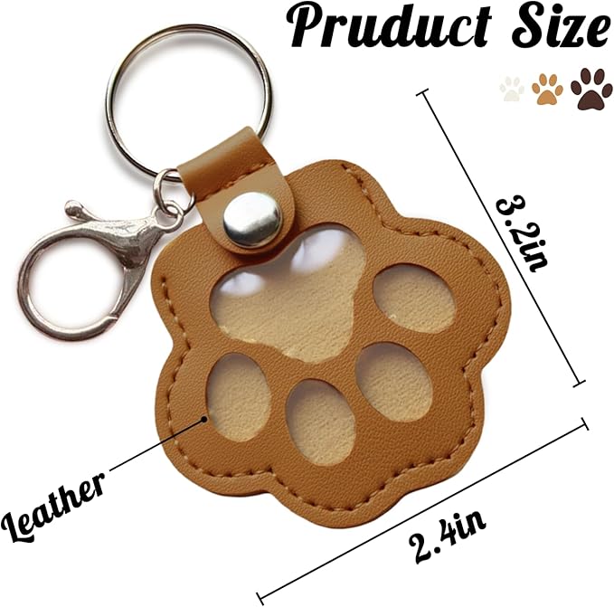 Dog Hair Keychain, Leather Pet Hair Collector Keychains, Pet Fur Keepsake Gift - Image 3