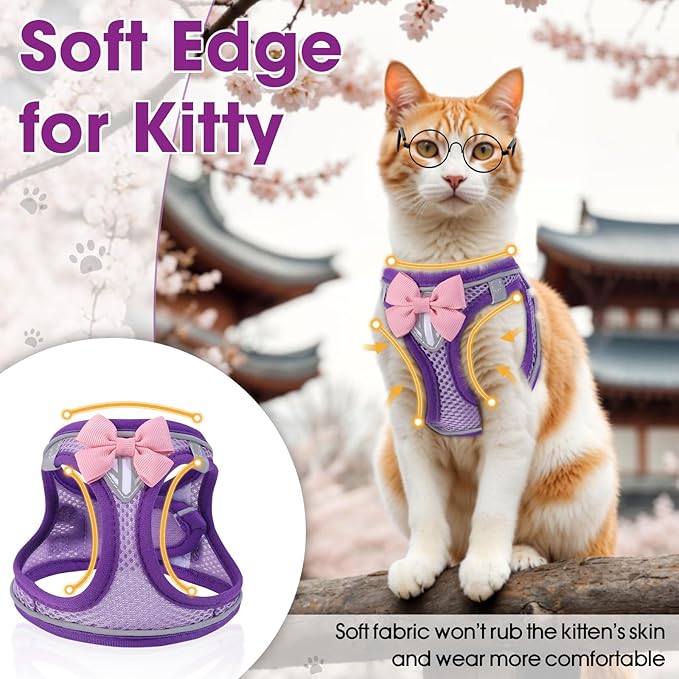 Cat Vest Harness and Leash Set for Walking Escape Proof, Adjustable Kitten - Image 6