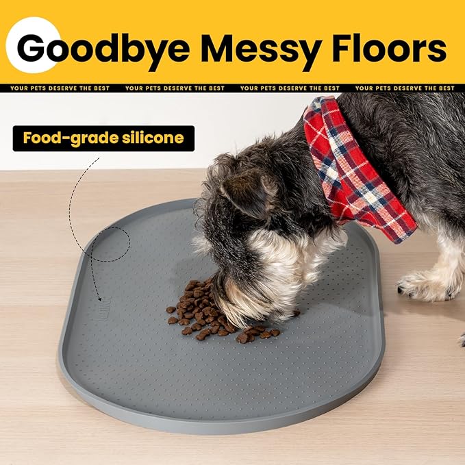 Dog Food Mat, Raised Edges Pet Food Mats - Image 5