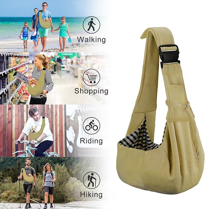 PETLOFT Reversible Dog Cat Sling Carrier, Small Dog Carrier, Adjustable Dog - Image 7