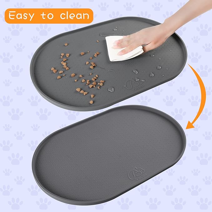 100% Waterproof 1.0" Raised Edge BPA Free Silicone Dog Food Mat, Pet Cat - Image 4