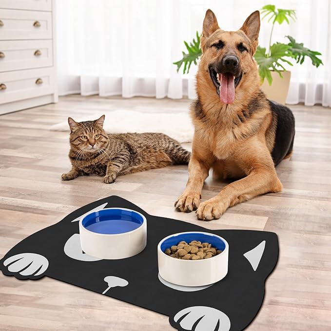Pet Mats for Food and Water Dog Cat Food Mats Pet Feeding Mat Anti-Slip No - Image 7