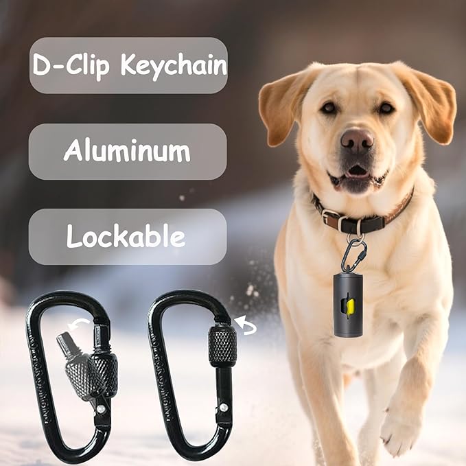 Metal Dog Poop Bag Holder w/Leash Clip|Durable Scratch-Resistant Aluminum|135 - Image 3