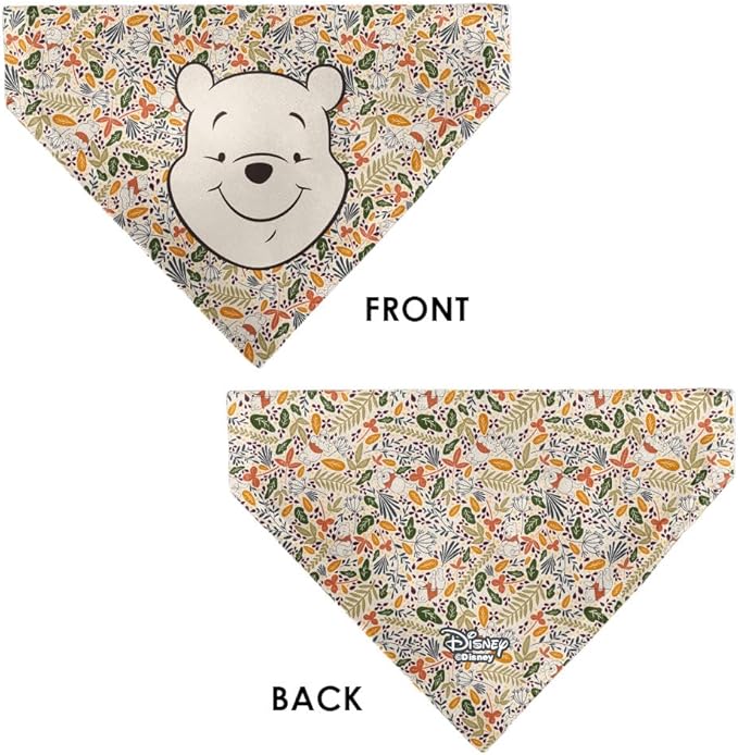 Disney Pet Bandana Winnie The Pooh Smiling Face Foliage Collage Multi Color - Image 3