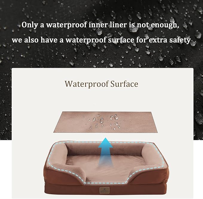 Bedfolks Orthopedic Dog Bed, Waterproof Dog Sofa Bed - Image 3