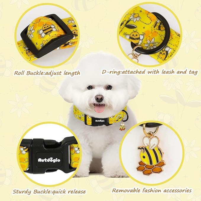 Yellow Dog Collar for Large Dogs, Spring & Summer Theme Large Dog Collars - Image 4