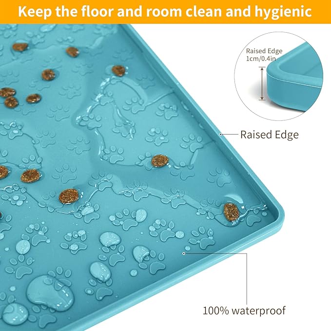 Ptlom Dog Food Mat Anti-Slip Pet Bowl Mats - Image 5