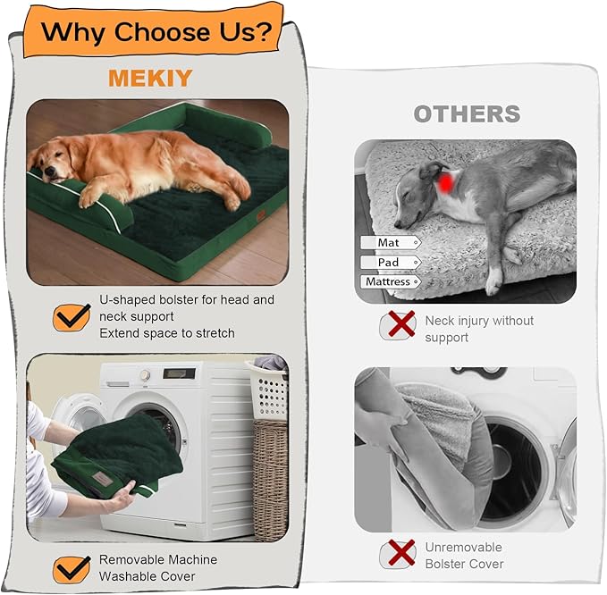 Large Dog Bed Orthopedic Washable: Beds Bolster - Image 4