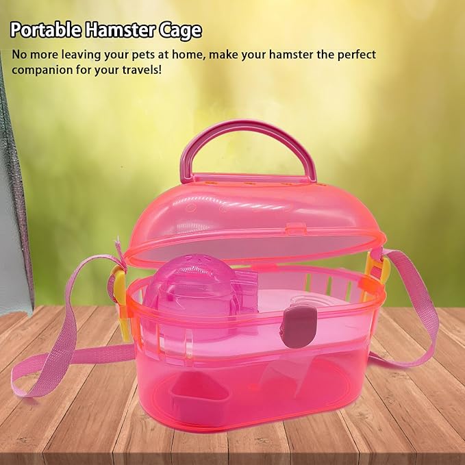 kathson Portable Hamster Cage Dwarf Hamster Carry Case Syrian Hamster Carry - Image 7