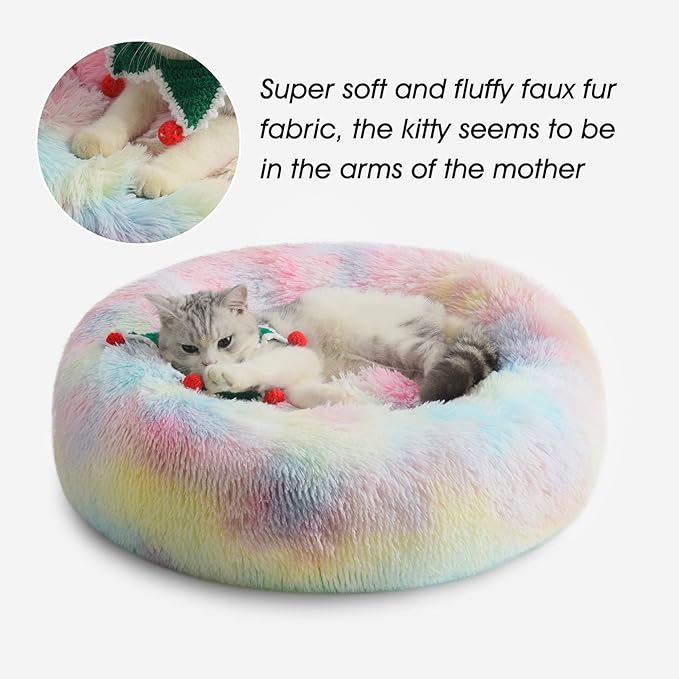 WESTERN HOME WH Calming Dog & Cat Bed, Anti-Anxiety Donut Cuddler Warming Cozy - Image 5