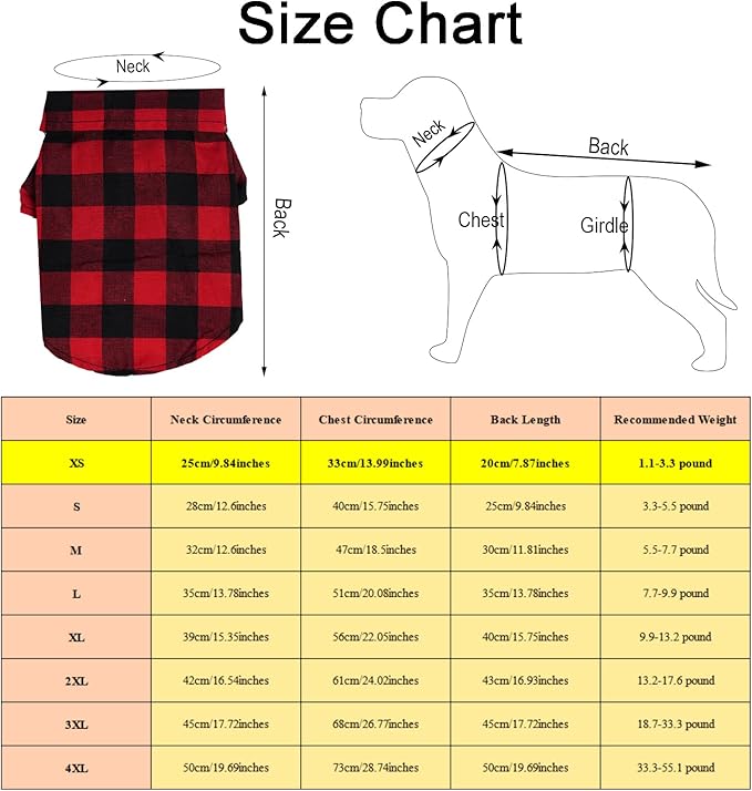 Tongcloud 3 Pack Plaid Puppy Cat Shirt Cute Cat Shirt Dog Shirt - Image 2