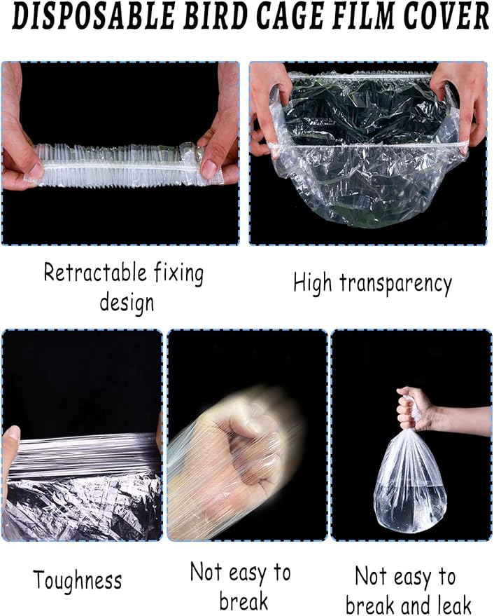 Disposable Bird Cage Liners Clear Plastic Parakeet Cage Liner Bag - Image 6