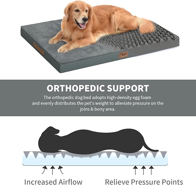 Orthopedic Dog Crate Bed for Extra Large Dogs, XXL Waterproof Comfort Pet Bed - Image 4
