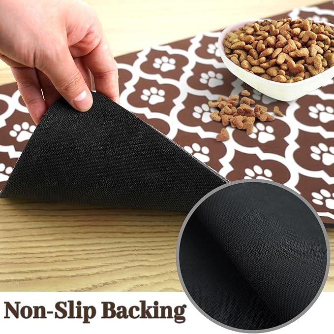 Dog Food Mat 16X24 Inch Pet Feeding Absorbent Mats - Image 5