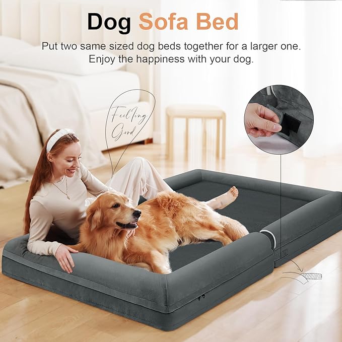 Large Dog Bed Orthopedic Washable: Jumbo Dog Bed Bolster Extra Large Dogs Egg - Image 3