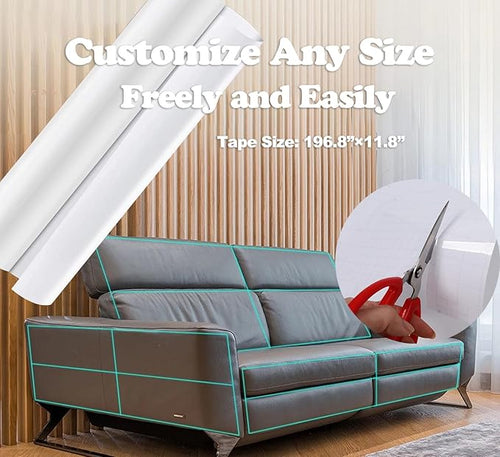 197"x12" Self-Adhesive Cat Scratch Protector Tape, Anti-Claw Couch Furniture - Image 2