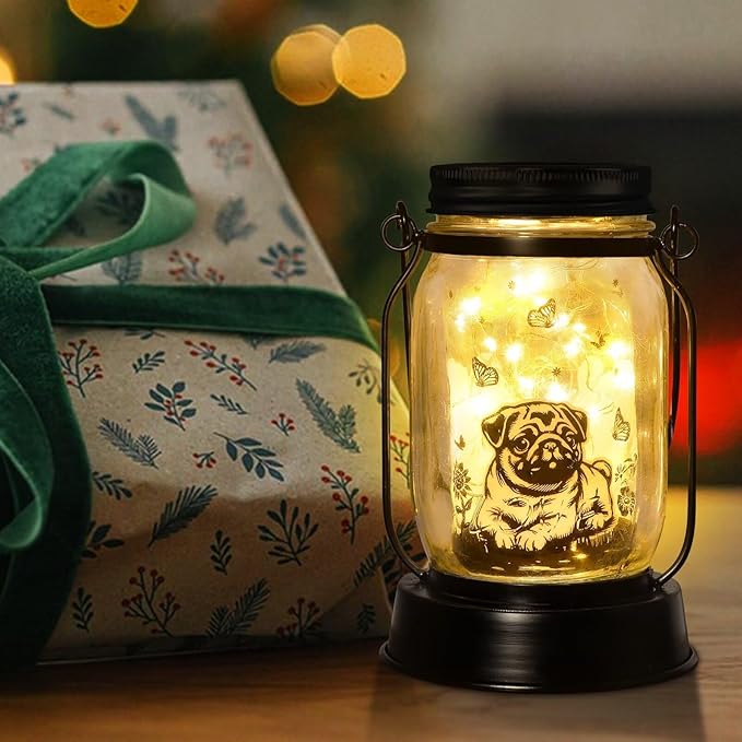 kyoryuger Pug Gifts for Women/Men Pug Solar Lanterns Dog Mom Birthday Dog - Image 2