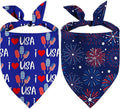 4th of July Dog Bandanas, Patriotic Holiday Party Pet Decorations 2 Pack by Unknown