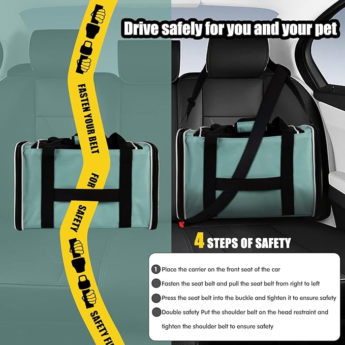 Cat Carrying Case Pet Dog Carrier Soft-Sided Cat Bag Airline Approved, Pet - Image 4